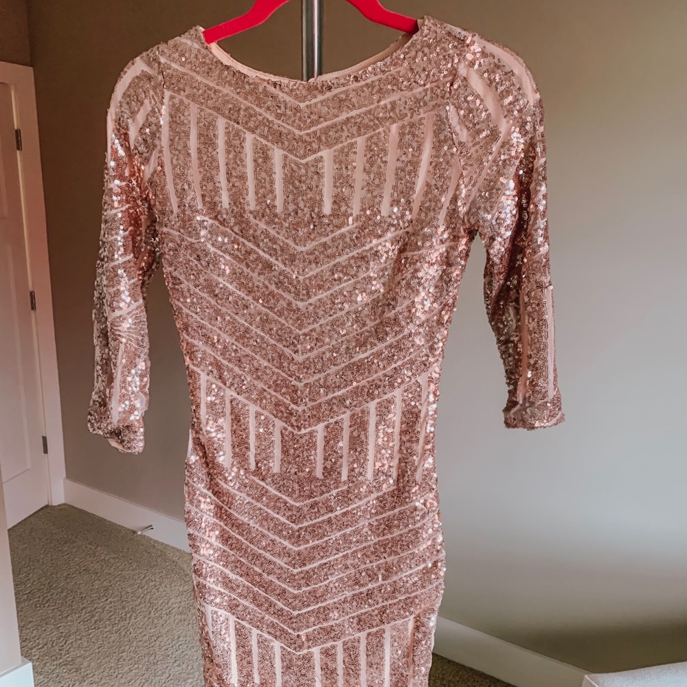 Dusty pink sequin dress